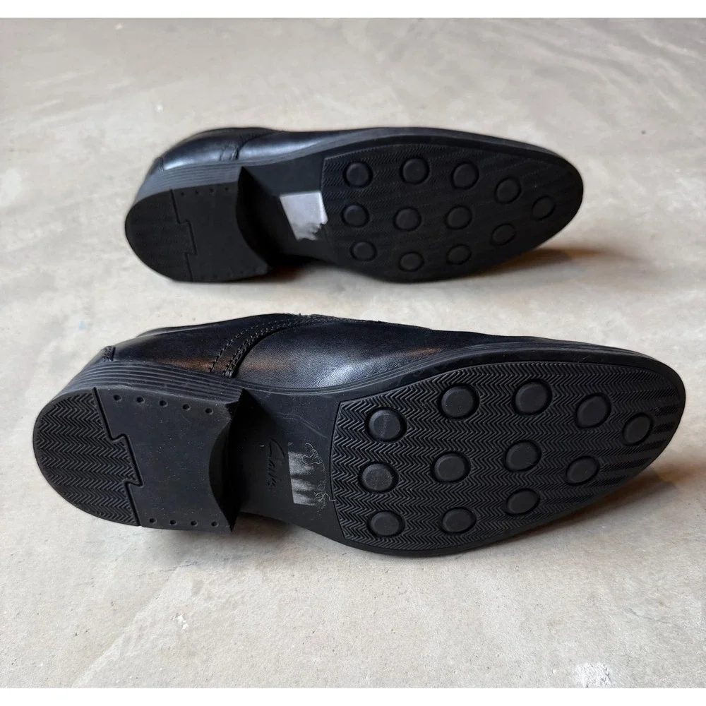 Clarks‎ Collection Extreme Comfort Mens Black Leather Loafers Slip On Shoes 8 M